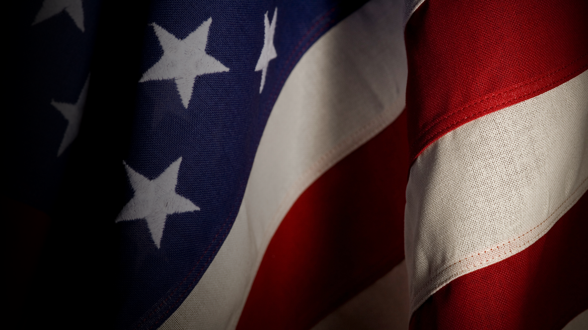 American flag at sunrise